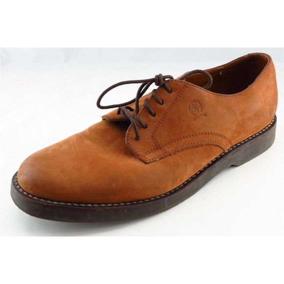 Tommy Hilfiger Derby Oxfords Brown Leather Men Shoes Size 9.5‎ Medium - Picture 1 of 7